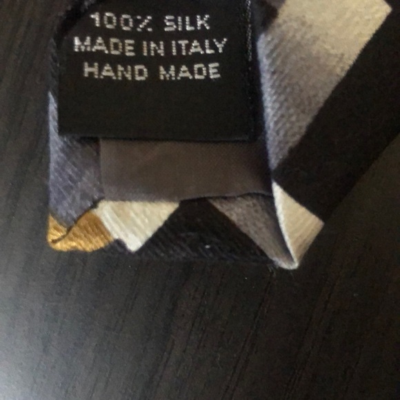 Manzoni Italian pure silk tie black/gold/white - Picture 4 of 8